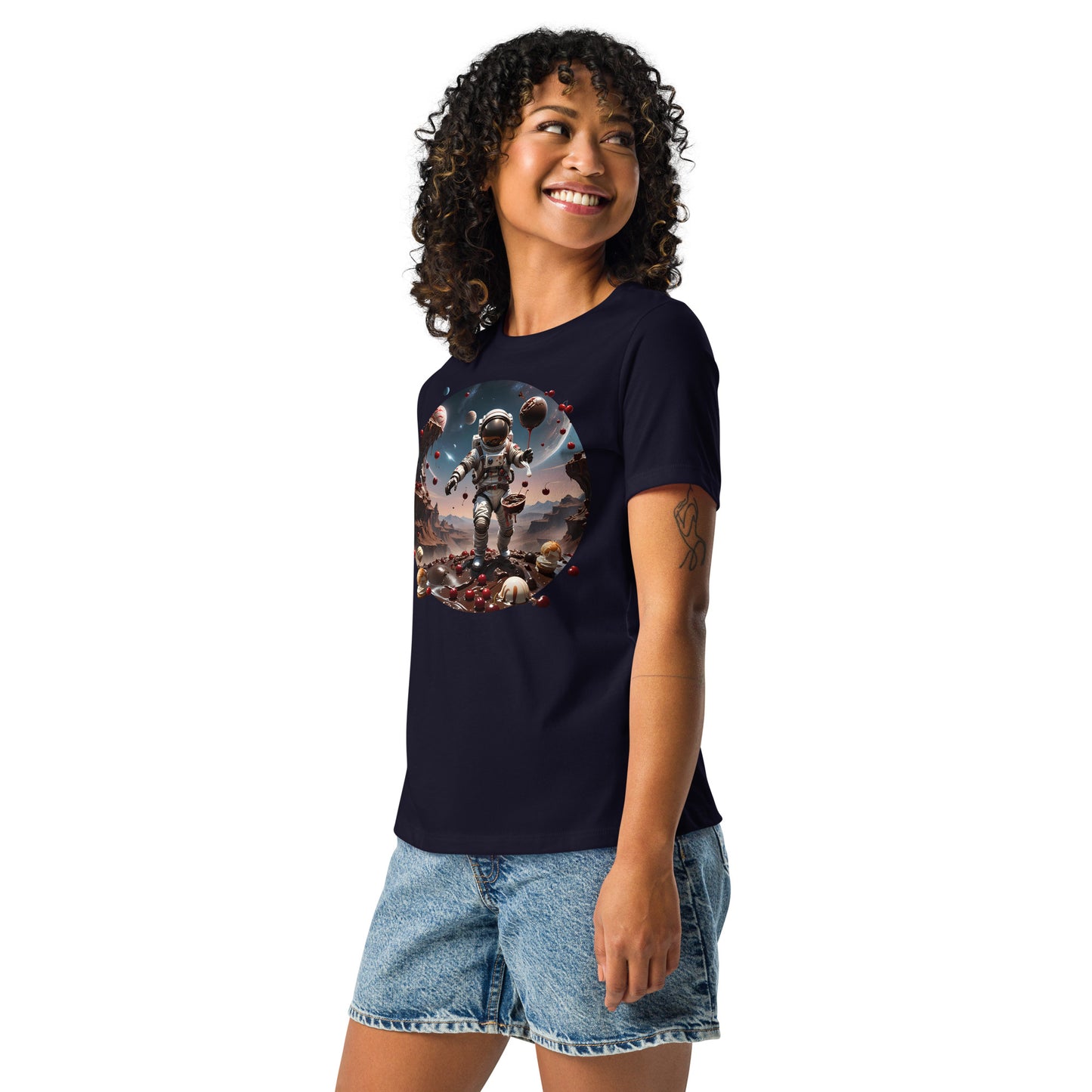 AI Chocolate Sundae Space Women's Relaxed T-Shirt