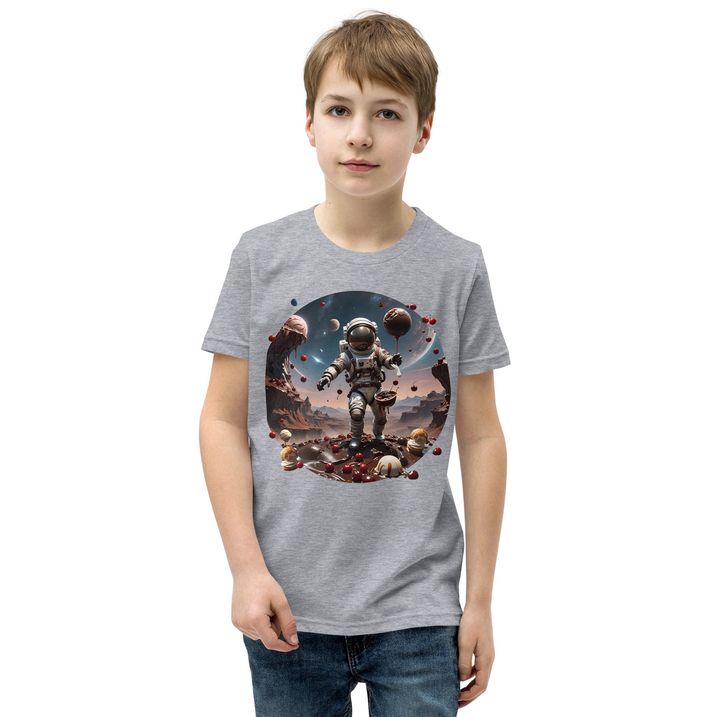 AI Chocolate Sundae Space Youth Short Sleeve T-Shirt