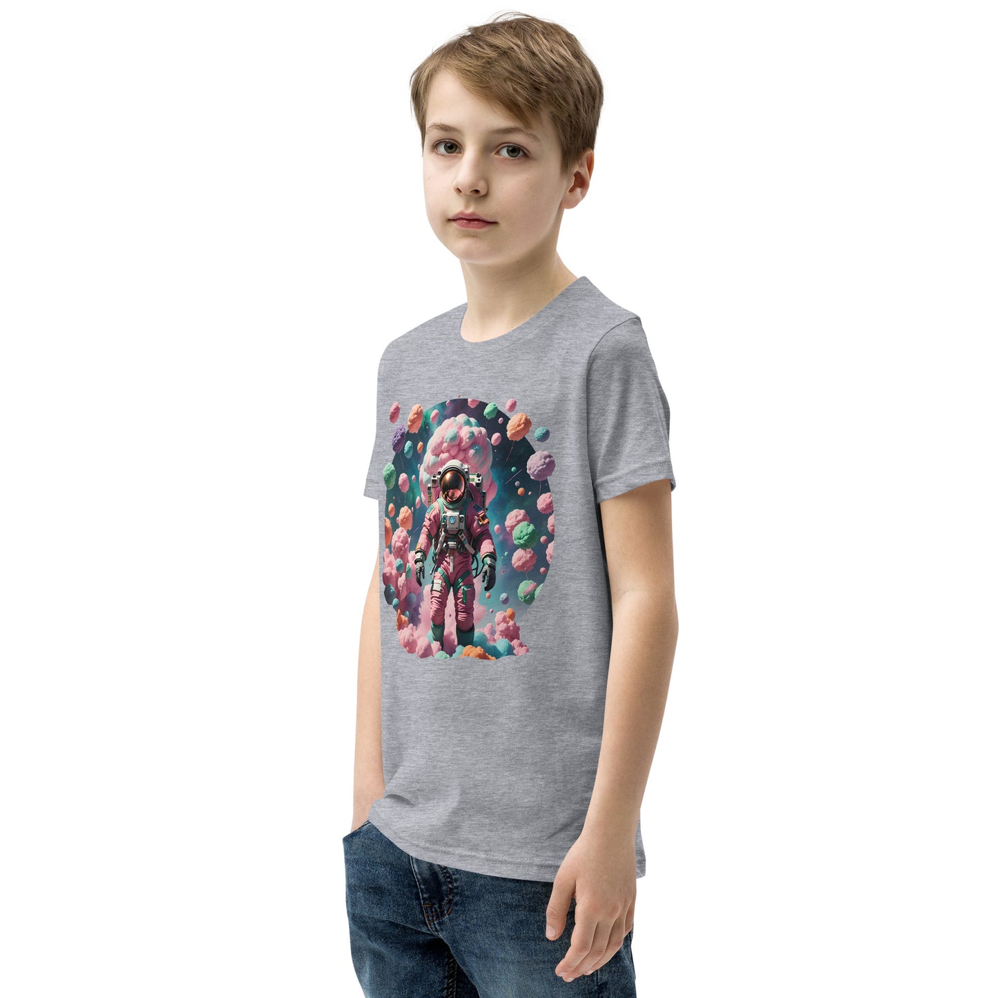 AI Cotton Candy Space Youth Short Sleeve T-Shirt