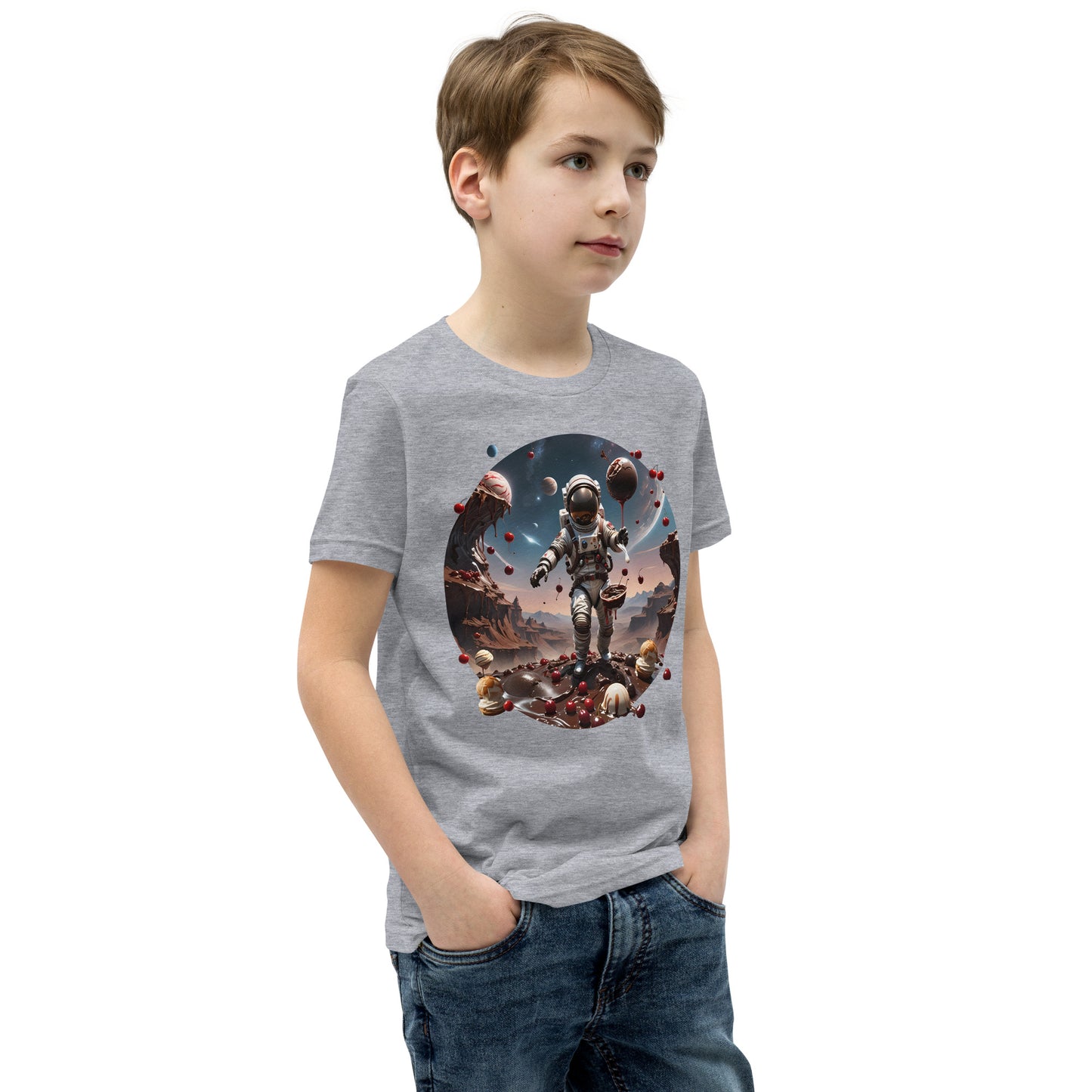 AI Chocolate Sundae Space Youth Short Sleeve T-Shirt