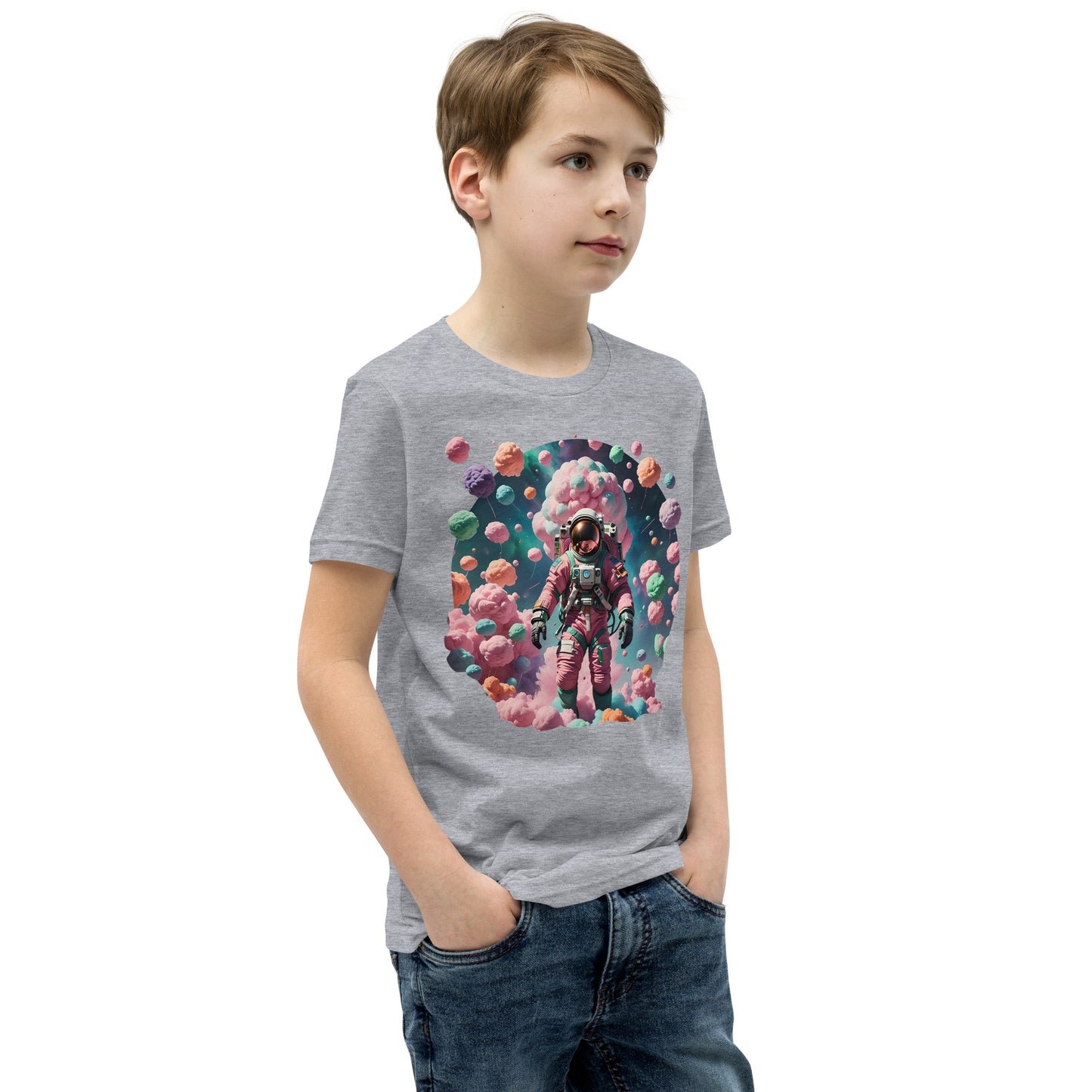 AI Cotton Candy Space Youth Short Sleeve T-Shirt