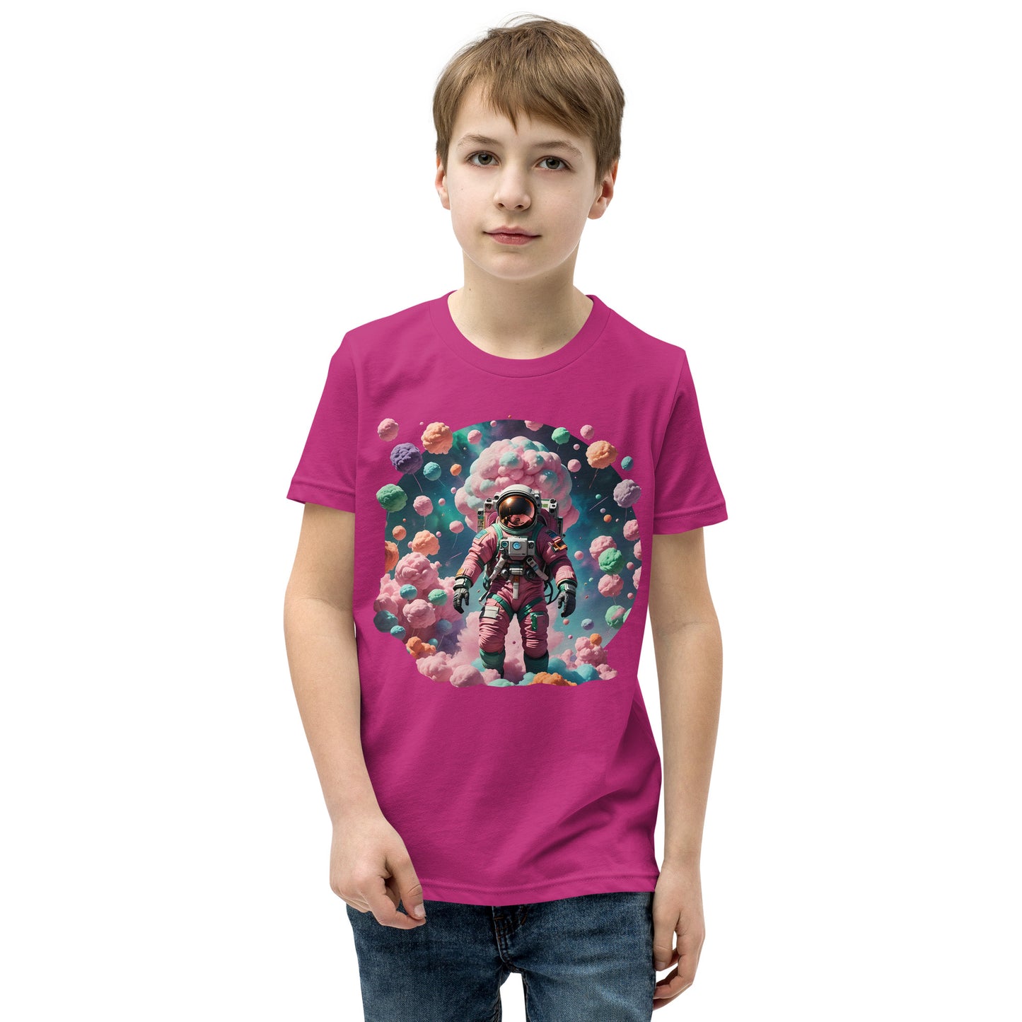 AI Cotton Candy Space Youth Short Sleeve T-Shirt