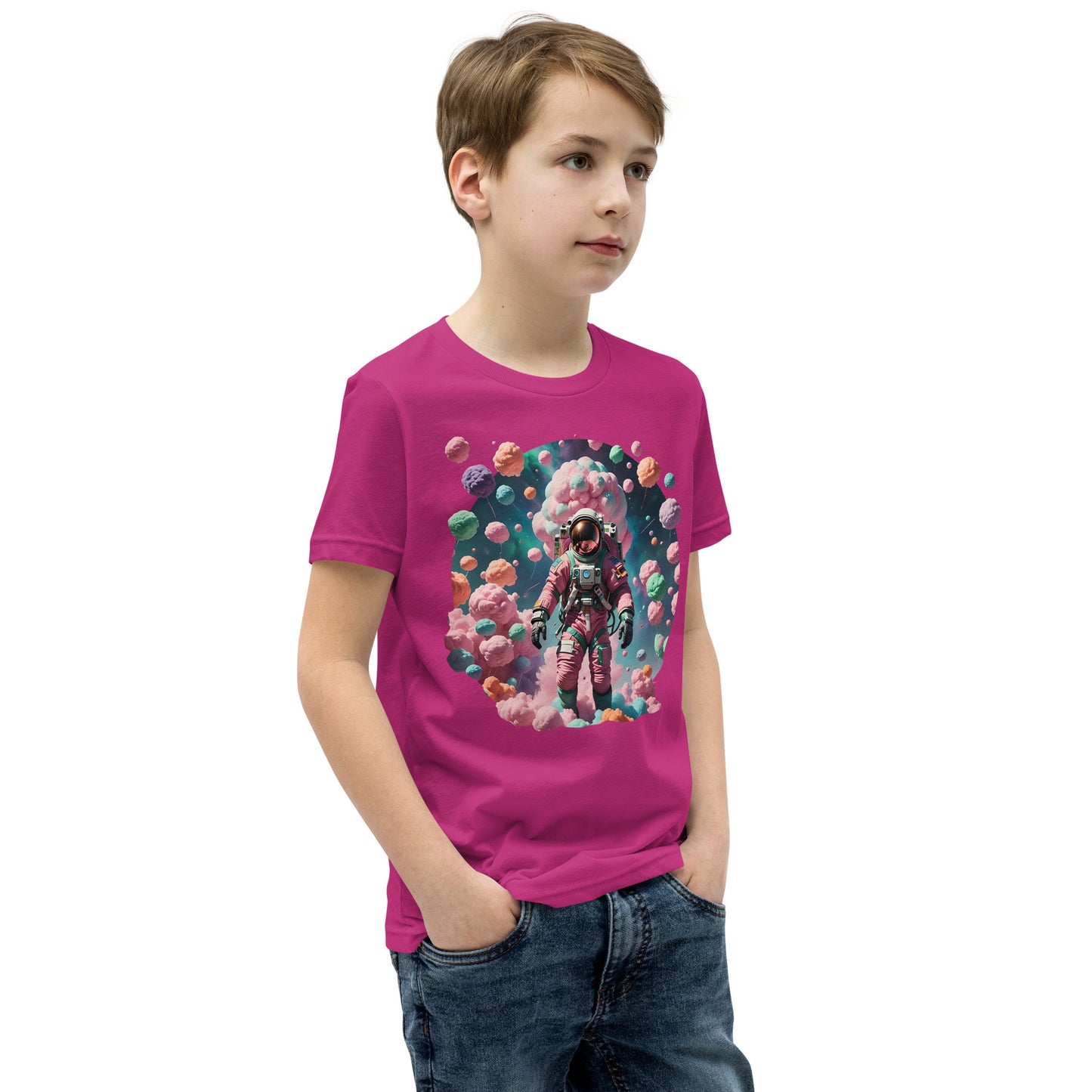 AI Cotton Candy Space Youth Short Sleeve T-Shirt