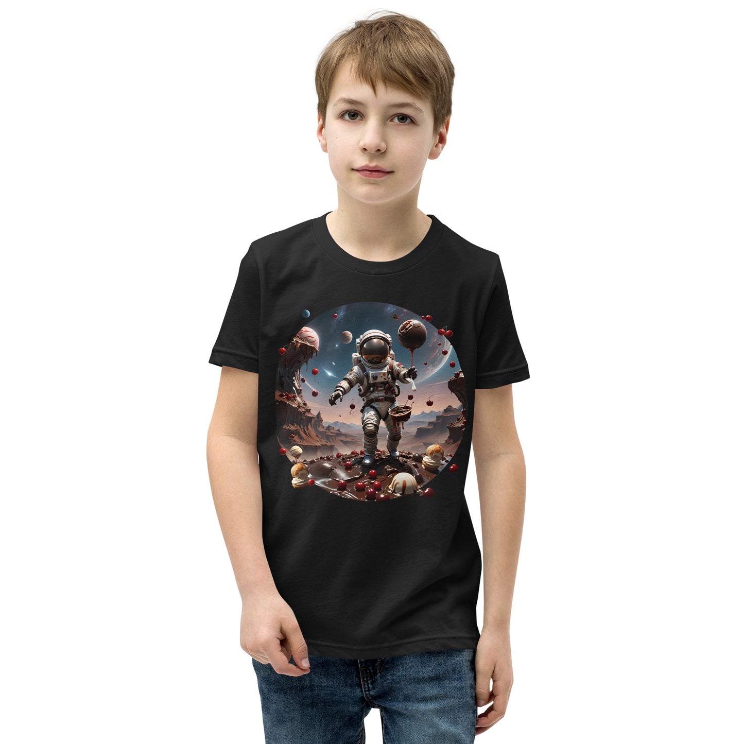 AI Chocolate Sundae Space Youth Short Sleeve T-Shirt