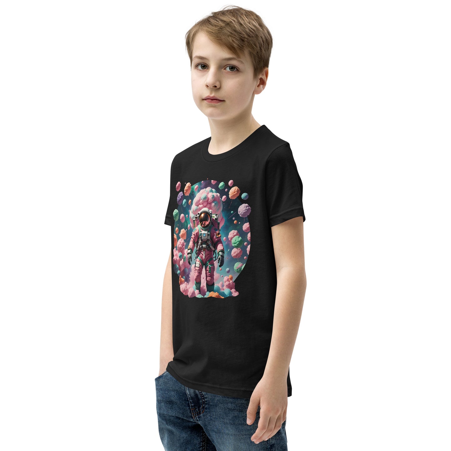 AI Cotton Candy Space Youth Short Sleeve T-Shirt