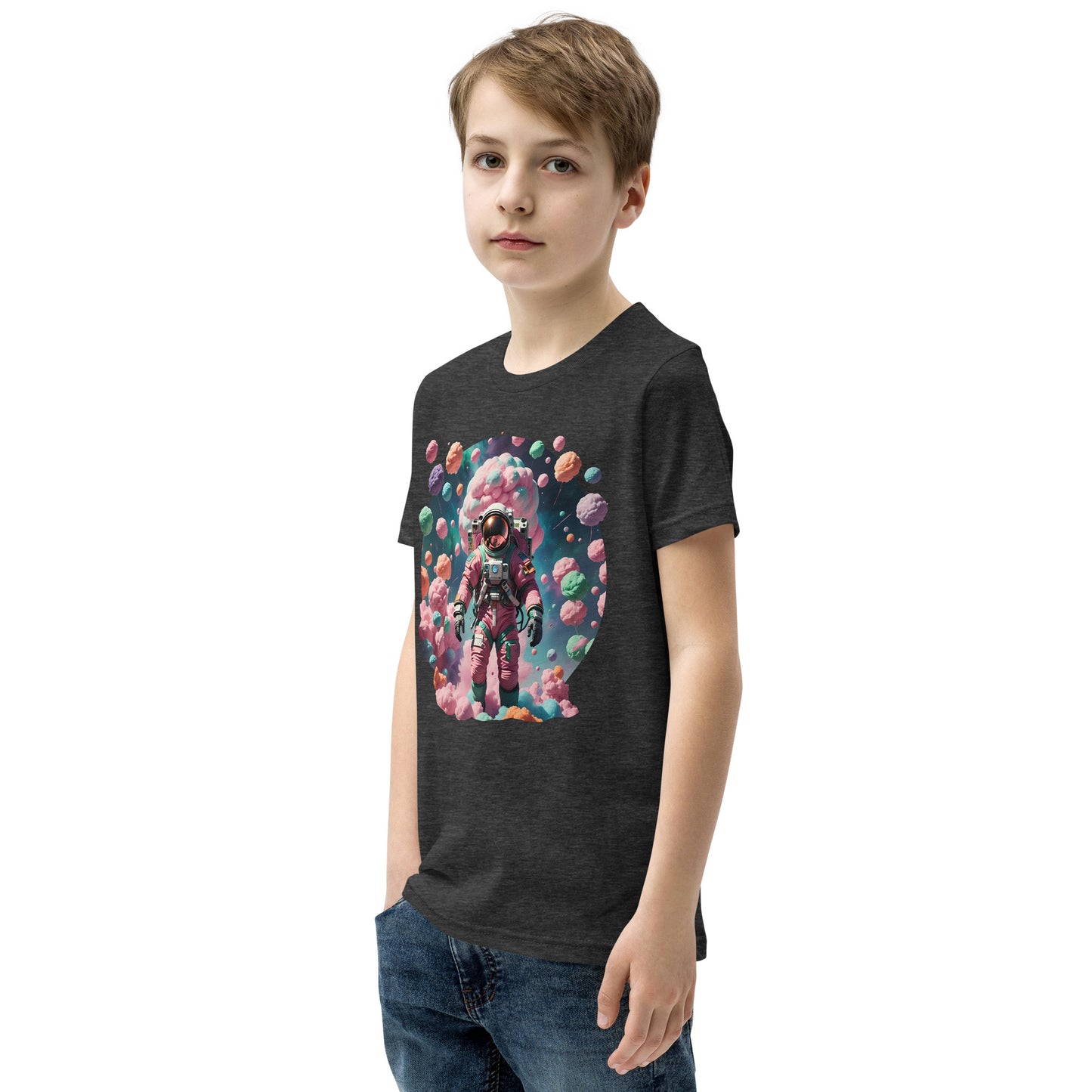 AI Cotton Candy Space Youth Short Sleeve T-Shirt