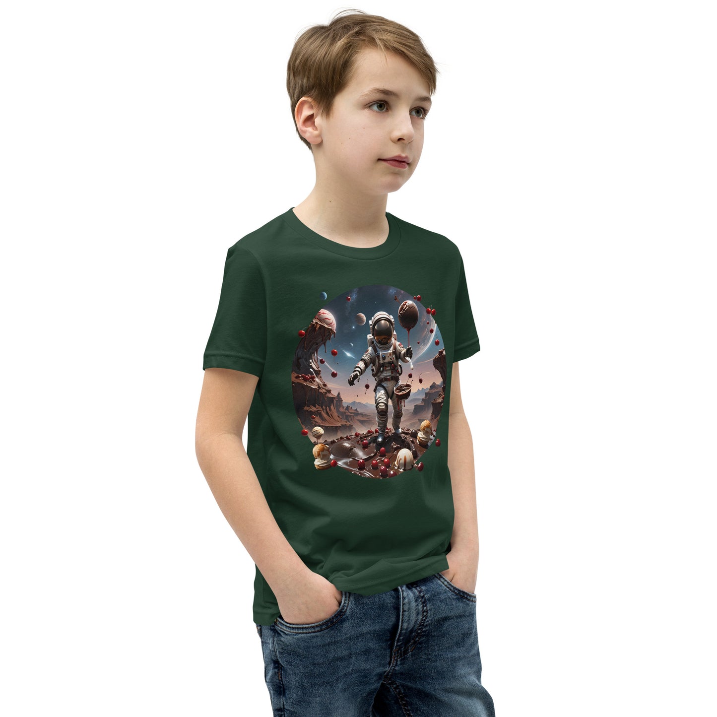 AI Chocolate Sundae Space Youth Short Sleeve T-Shirt