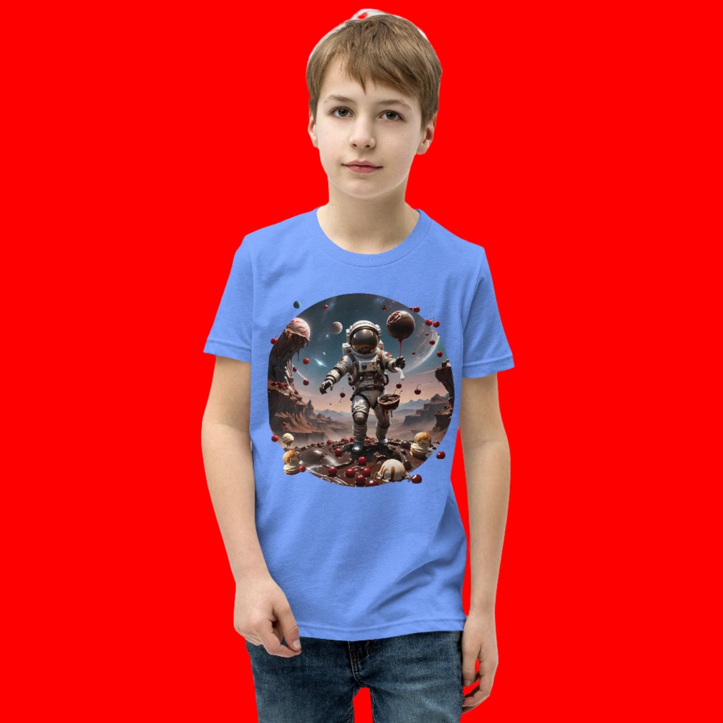 AI Chocolate Sundae Space Youth Short Sleeve T-Shirt