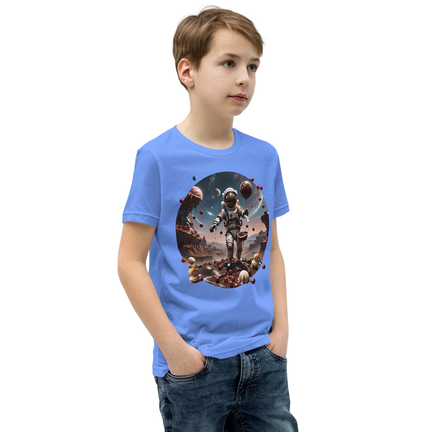 AI Chocolate Sundae Space Youth Short Sleeve T-Shirt