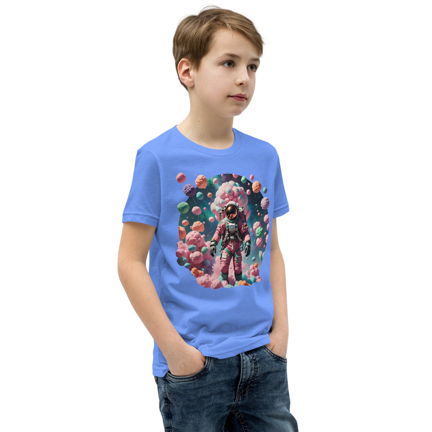 AI Cotton Candy Space Youth Short Sleeve T-Shirt