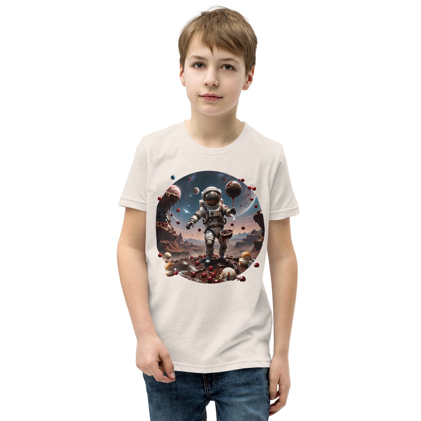 AI Chocolate Sundae Space Youth Short Sleeve T-Shirt