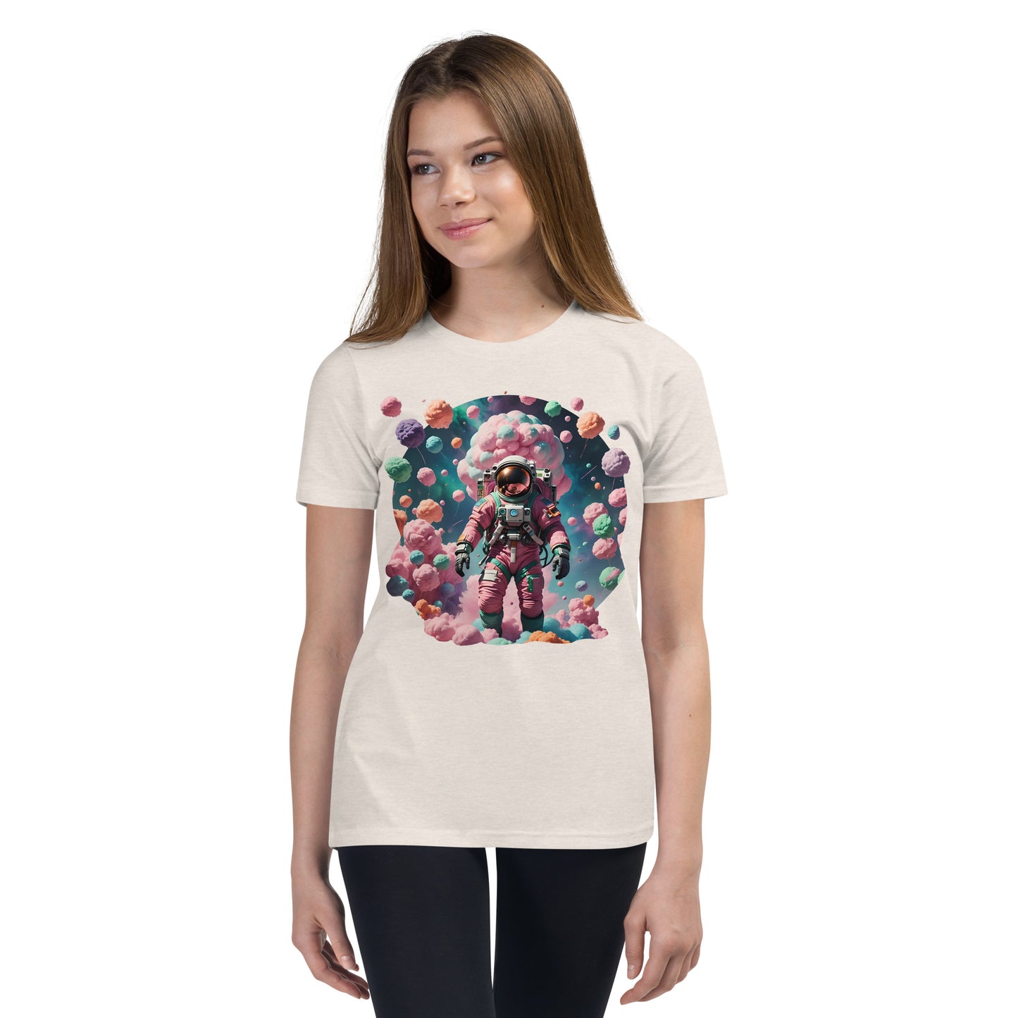 AI Cotton Candy Space Youth Short Sleeve T-Shirt