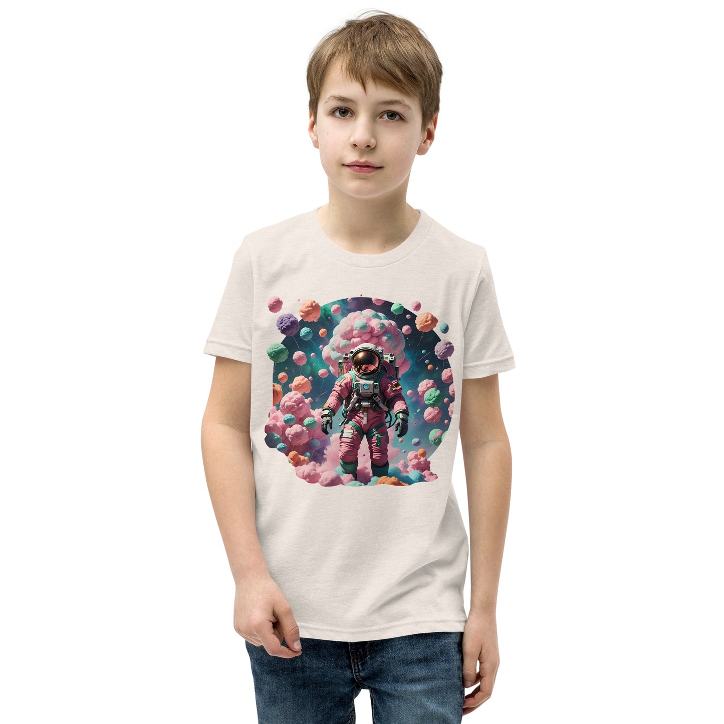 AI Cotton Candy Space Youth Short Sleeve T-Shirt