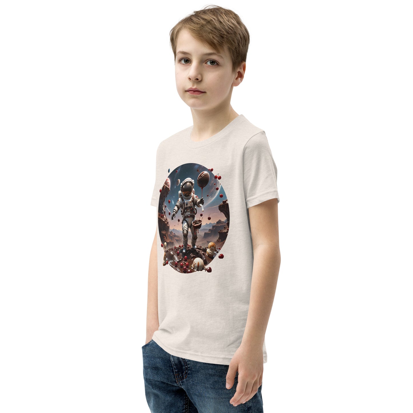 AI Chocolate Sundae Space Youth Short Sleeve T-Shirt