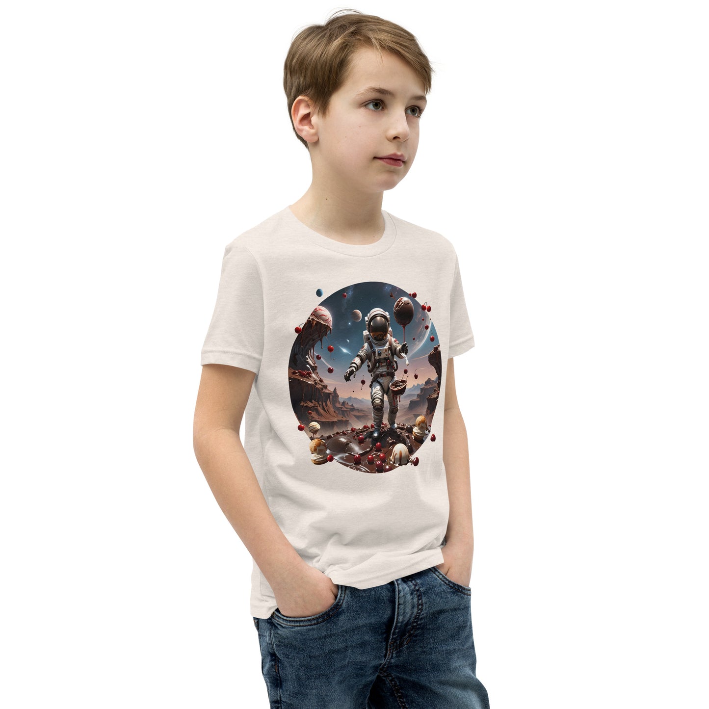 AI Chocolate Sundae Space Youth Short Sleeve T-Shirt