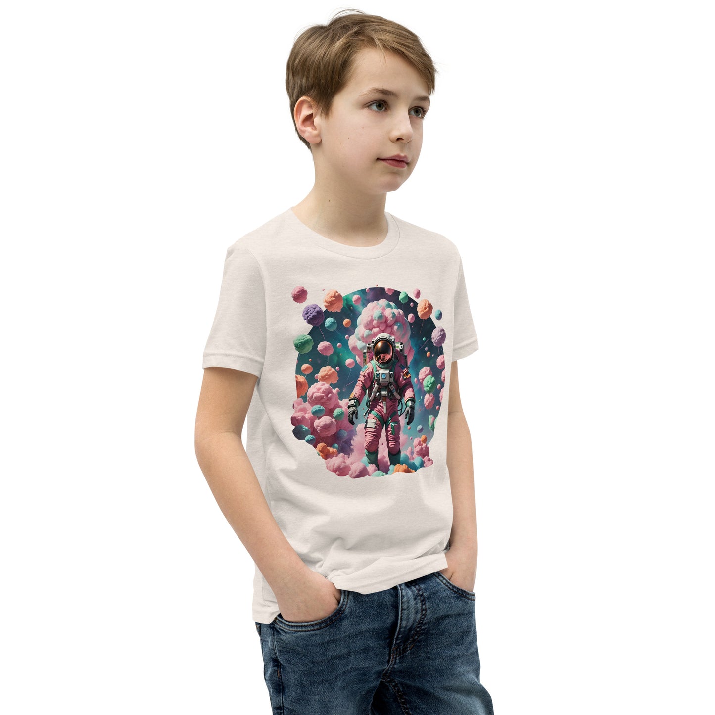 AI Cotton Candy Space Youth Short Sleeve T-Shirt