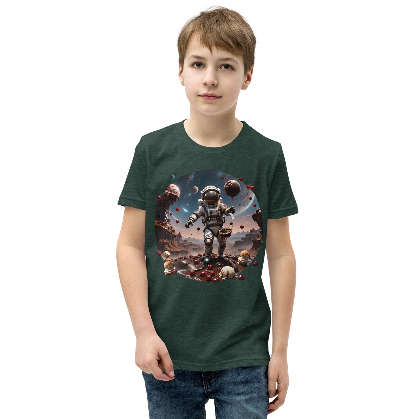 AI Chocolate Sundae Space Youth Short Sleeve T-Shirt