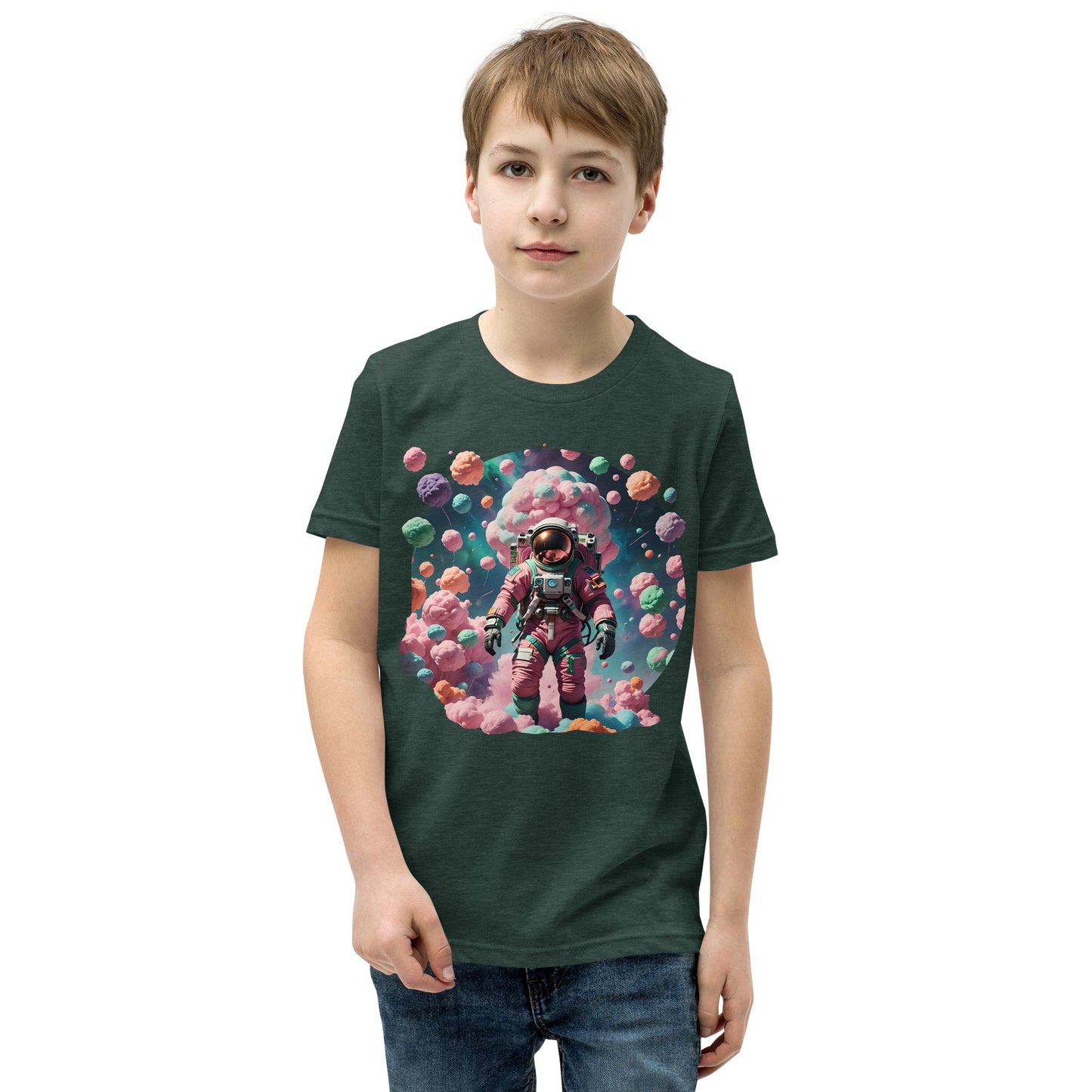 AI Cotton Candy Space Youth Short Sleeve T-Shirt