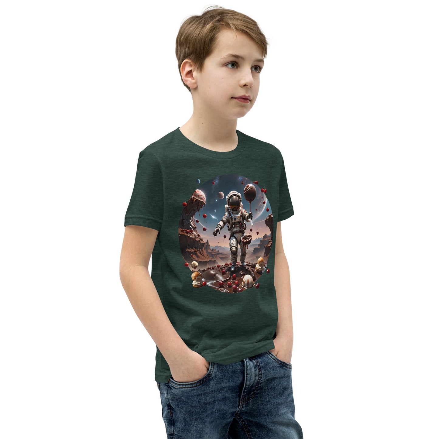 AI Chocolate Sundae Space Youth Short Sleeve T-Shirt