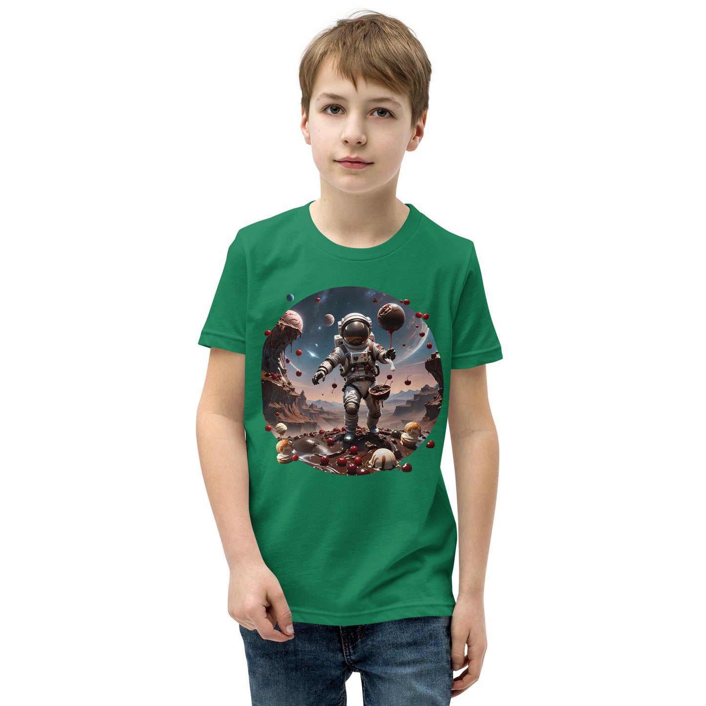 AI Chocolate Sundae Space Youth Short Sleeve T-Shirt