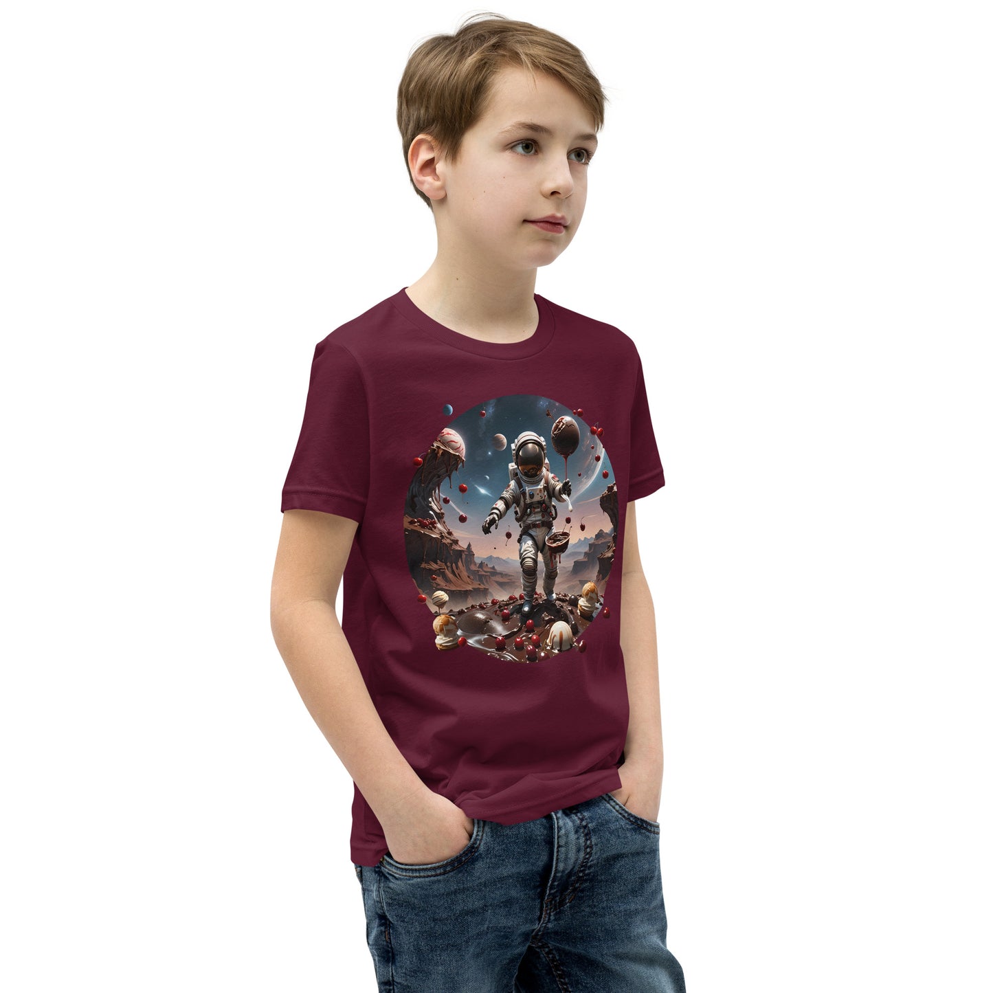 AI Chocolate Sundae Space Youth Short Sleeve T-Shirt