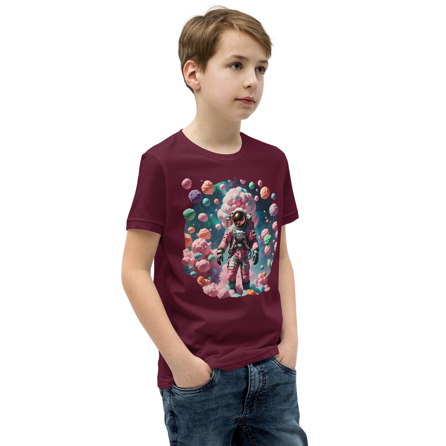 AI Cotton Candy Space Youth Short Sleeve T-Shirt