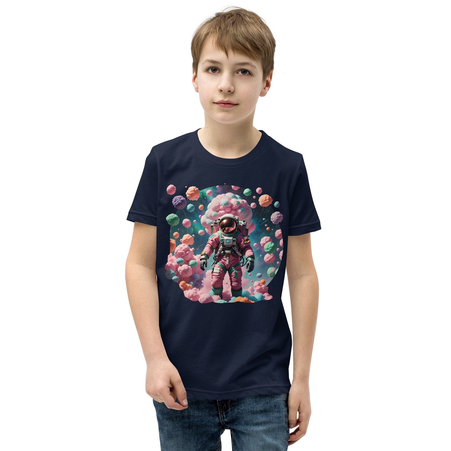 AI Cotton Candy Space Youth Short Sleeve T-Shirt