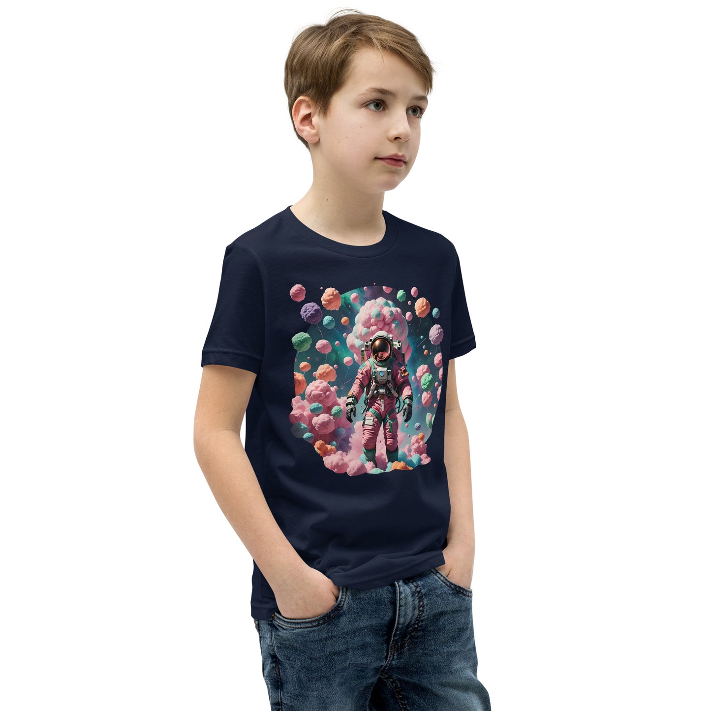 AI Cotton Candy Space Youth Short Sleeve T-Shirt