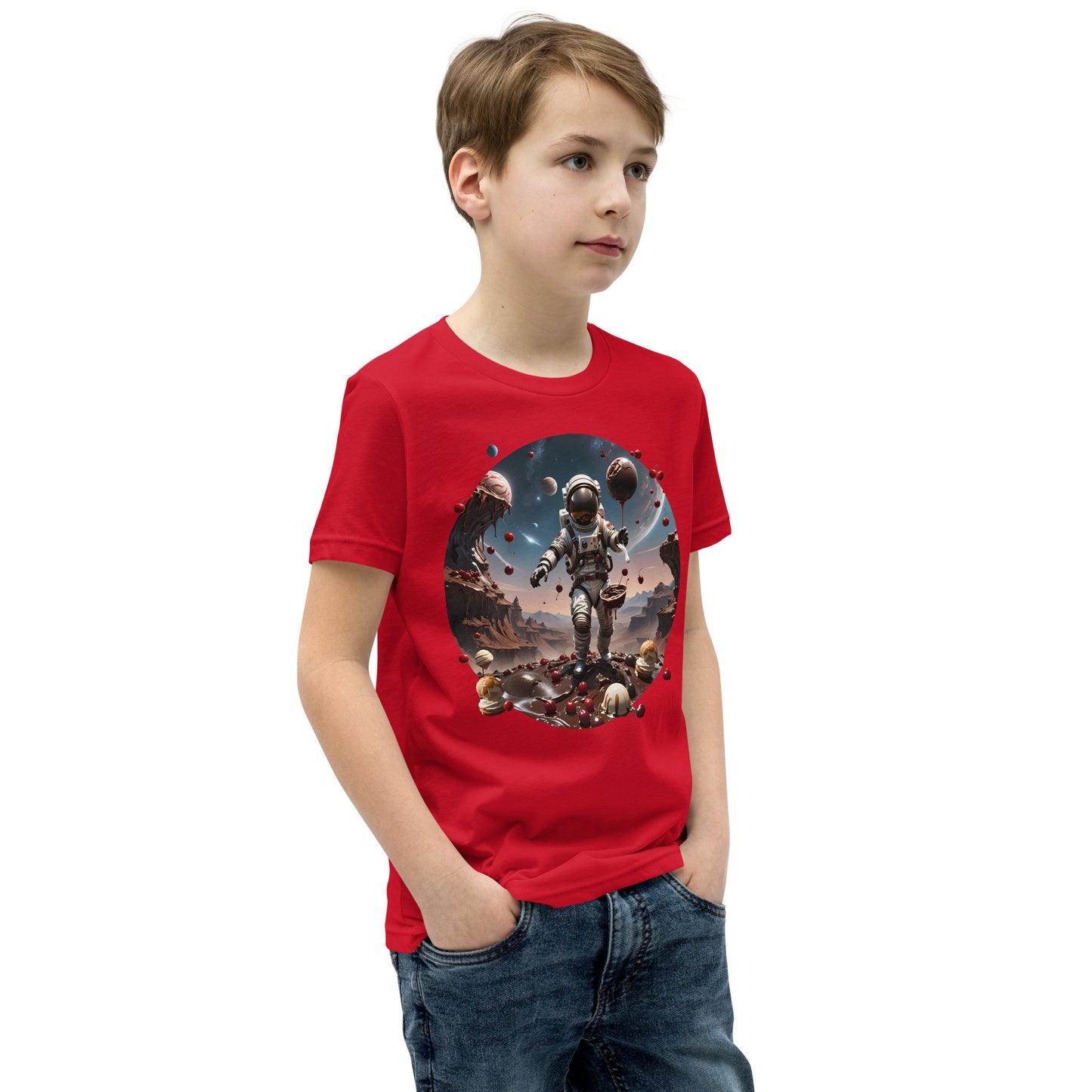 AI Chocolate Sundae Space Youth Short Sleeve T-Shirt