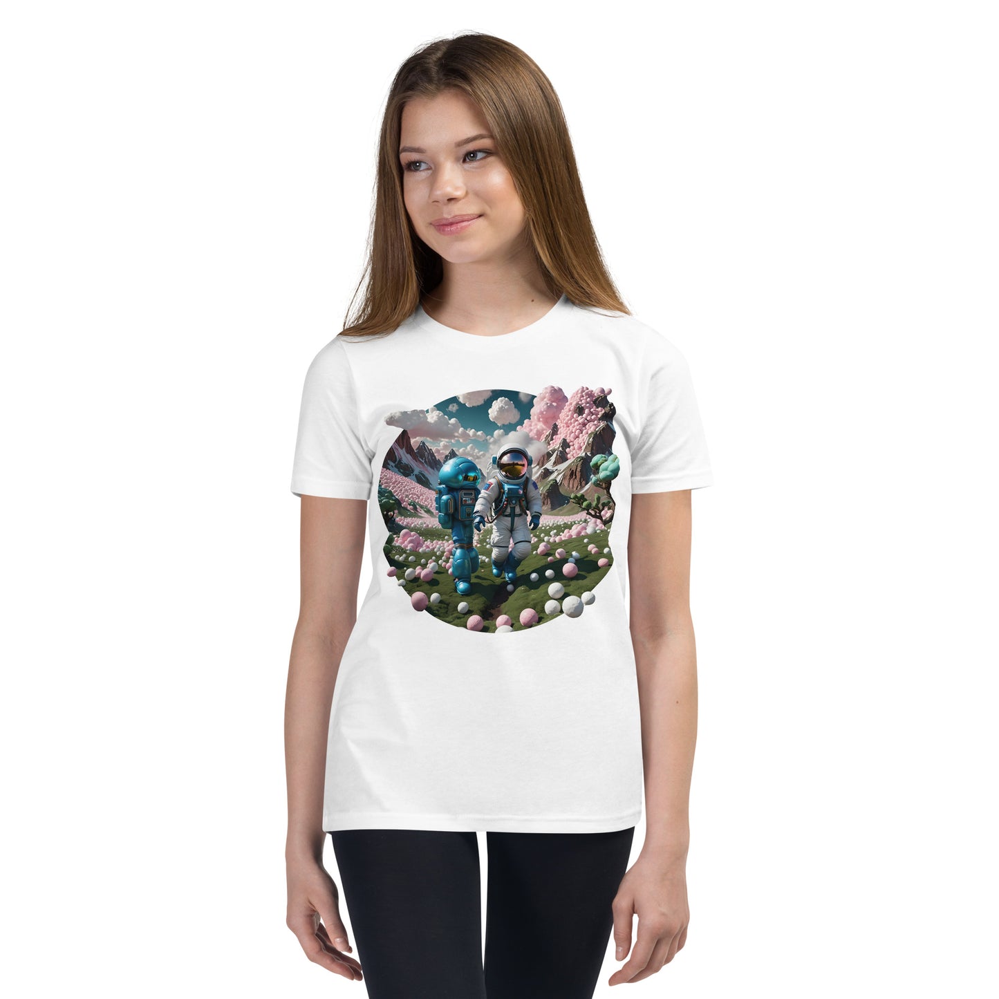 AI Bubble Gum Space Youth Short Sleeve T-Shirt